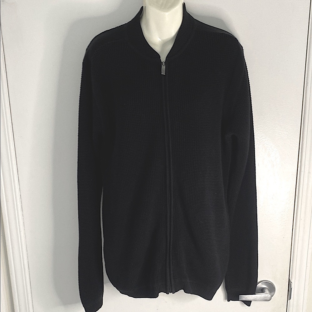 BENCH Men's Black Zip-Up long sleeved Cotton Sweater Size Medium